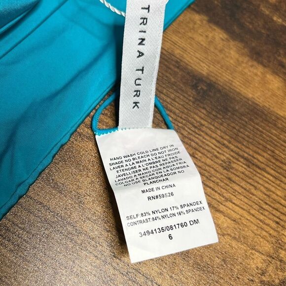 Trina Turk Women's Monaco Chain Hipster Bikini Bottom Ceramic (Teal), Sz 6. NWT - Picture 9 of 11